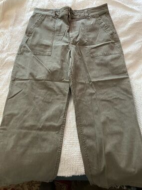 NWT Eddie Bauer slightly curvy high-rise, wide leg, special dyed cotton pants 14